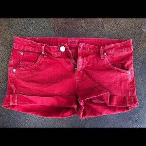 Hudson Red Denim Short Size 28